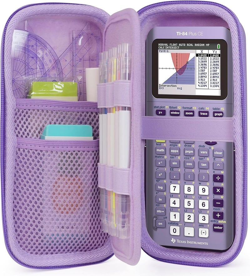 ZUJFPL EVA Hard Case Compatible with Texas Instruments TI-Nspire CX II/TI-NSPIRE CX-II CAS,Portable Case for TI-84 Plus/TI-84 Plus CE/TI-83 Plus/TI-85/TI-89 Color Graphing Calculator. (Light Purple) - Image 1